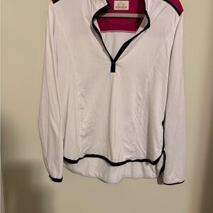 EP Pro White and Black Zippered Polo Top